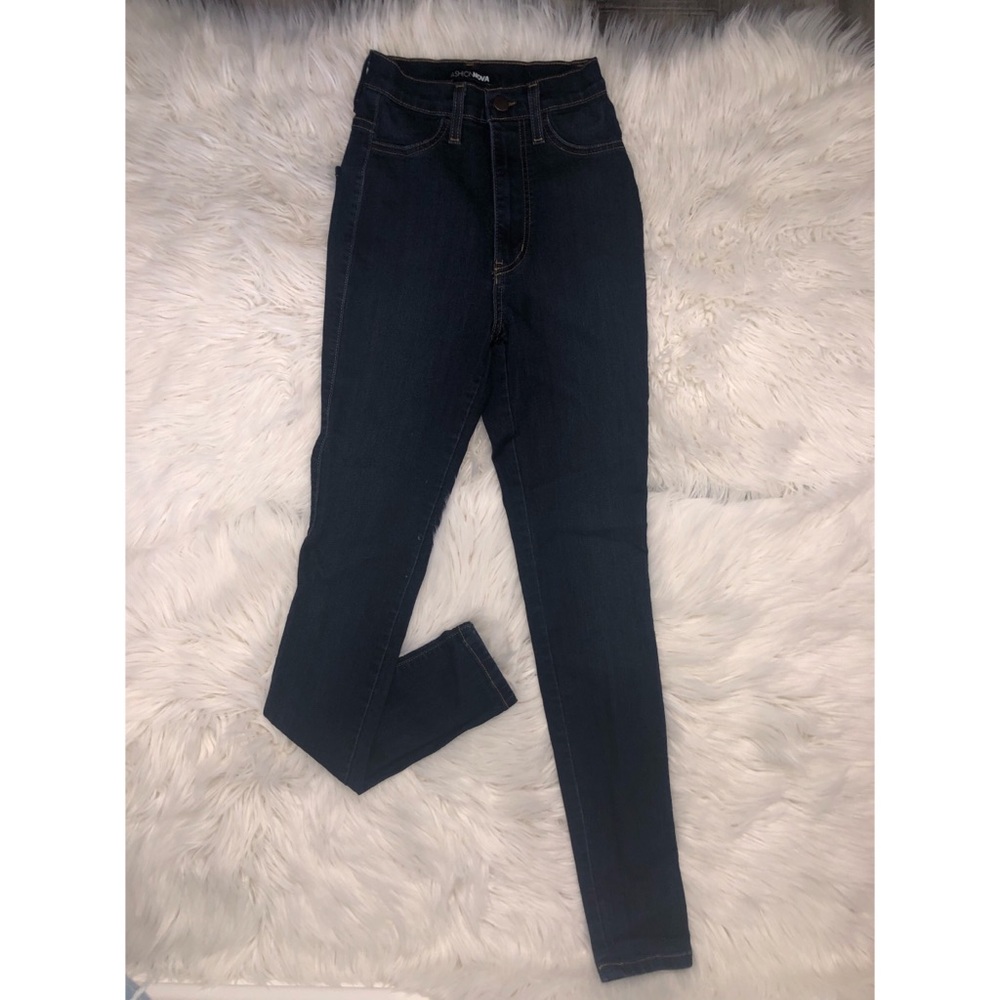 high waisted dark jean
